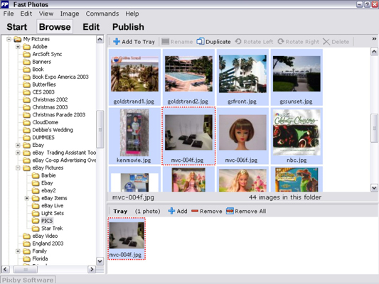 Selecting a photo for editing in Fast Photos.