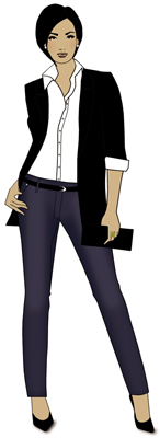 You can never go wrong with a black blazer and blue jeans.