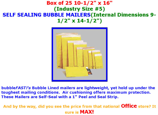 Bubble-wrap-lined envelopes for sale from eBay PowerSeller Bubblefast.