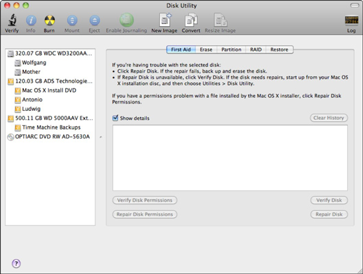 View the contents of your volumes with Snow Leopard’s Disk Utility.