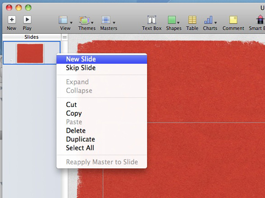 Add new slides or move them around from the Slides list.