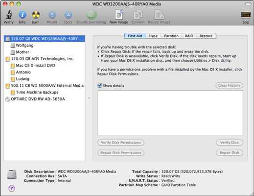 Display data on a physical drive.