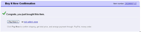 The Pay Now button appears after an auction is won.