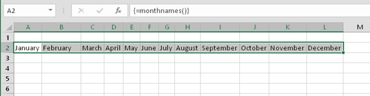 Using the MonthNames function to return a 12-element array.