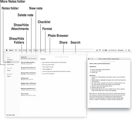 Notes is for making notes on your Mac.