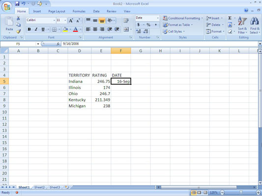 Excel recognizes dates when you enter them in a familiar format.