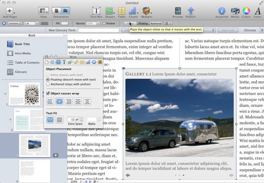 Specify settings for a text wrap in the Wrap pane.