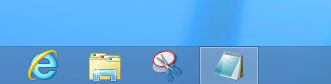 The Notepad app is minimized, and its icon is in the taskbar.
