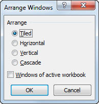 Select the desired Arrange setting in the Arrange Windows dialog box.