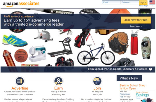 Amazon Associates home page for the affiliate program.