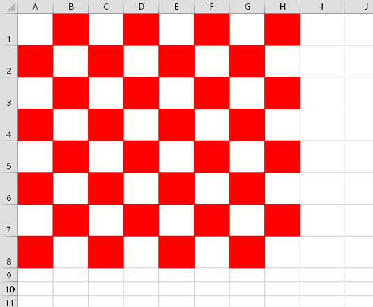 Using loops to create a checkerboard pattern.