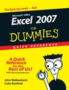 Excel 2007 For Dummies Quick Reference