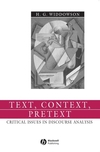 Text, Context, Pretext: Critical Issues in Discourse Analysis (0631234519) cover image