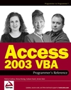 Access 2003 VBA Programmer's Reference (0764559036) cover image