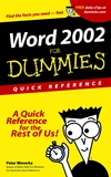 Word 2002 For Dummies Quick Reference (0764508245) cover image Word 2002 For Dummies Quick Reference (0764508245) cover image