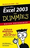 Excel 2003For Dummies Quick Reference (0764539876) cover image