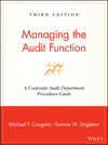 Managing the Audit Function: A Corporate Audit Department Procedures Guide, 3rd Edition (0471281190) cover image