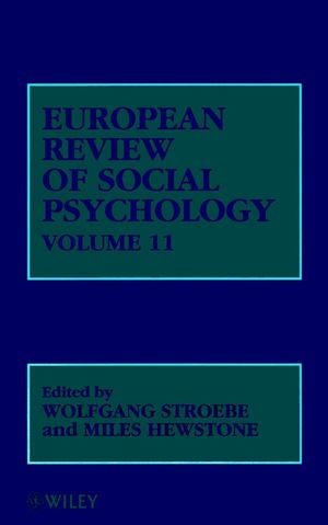 European Review of Social Psychology, Volume 11 (0471495700) cover image