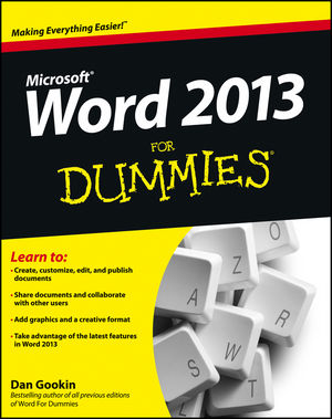 Word 2013 For Dummies (1118491300) cover image Word 2013 For Dummies (1118491300) cover image