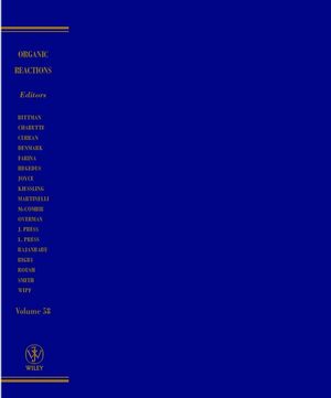 Organic Reactions, Volume 58 (0471105902) cover image