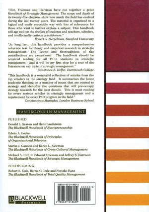 The Blackwell Handbook of Strategic Management (0631218602) cover image
