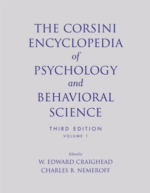 The Corsini Encyclopedia of Psychology and Behavioral Science, Volume 1, 3rd Edition (0471270806) cover image