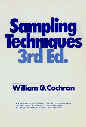 Sampling Techniques, 3rd Edition (047116240X) cover image