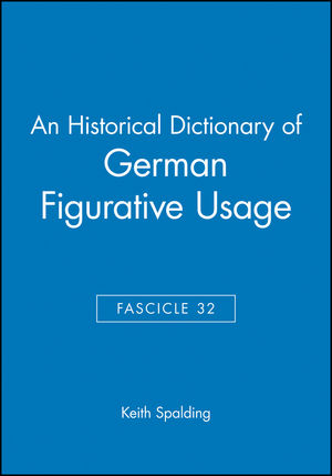 An Historical Dictionary of German Figurative Usage, Fascicle 32 (063104020X) cover image