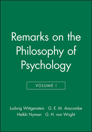 Remarks on the Philosophy of Psychology, Volume 1 (0631130616) cover image