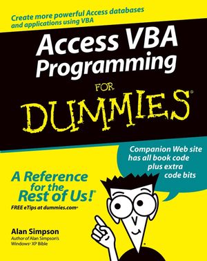 Access VBA Programming For Dummies (0764574116) cover image