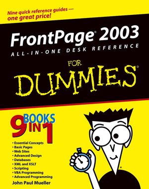 FrontPage 2003 All-in-One Desk Reference For Dummies® (0764575317) cover image