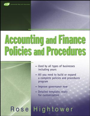 Accounting and Finance Policies and Procedures, (with URL) (0470259620) cover image