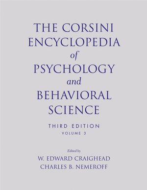 The Corsini Encyclopedia of Psychology and Behavioral Science, Volume 3, 3rd Edition (0471270822) cover image