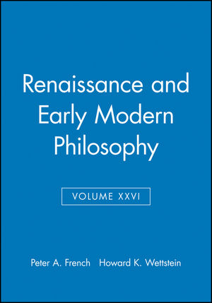 Renaissance and Early Modern Philosophy, Volume XXVI (0631233822) cover image