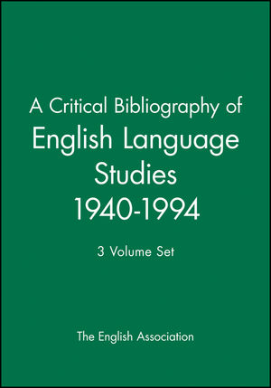 A Critical Bibliography of English Language Studies 1940-1994: 3 Volume Set (0631209425) cover image