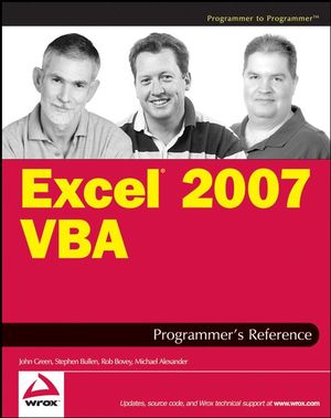 Excel 2007 VBA Programmer's Reference (0470046430) cover image
