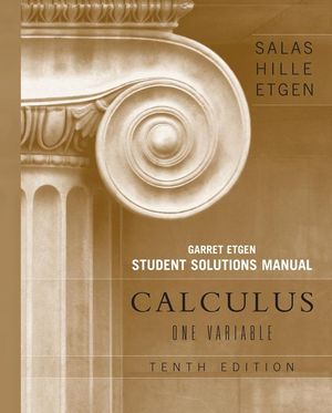 Student Solutions Manual for Calculus: One Variable, 10e (Chapters 1 - 12) (0470105534) cover image