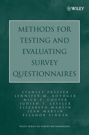 Methods for Testing and Evaluating Survey Questionnaires (0471654736) cover image