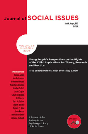 Young Peoples Perspectives on the Rights of the Child: Implications for Theory, Research and Practice (1405194340) cover image