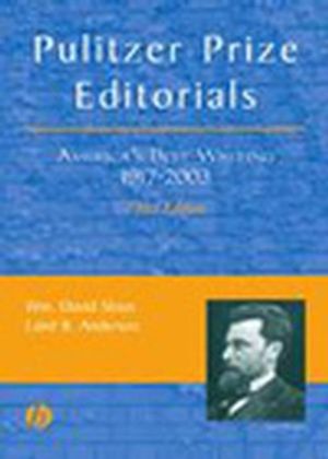Pulitzer Prize Editorials: America's Best Writing, 1917 - 2003, 3rd Edition (081382544X) cover image