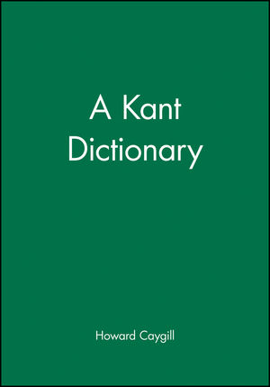 A Kant Dictionary (0631175350) cover image