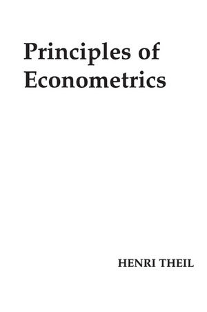 Principles of Econometrics (0471858455) cover image