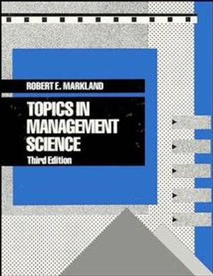 Topics in Management Science, 3rd Edition (0471617865) cover image