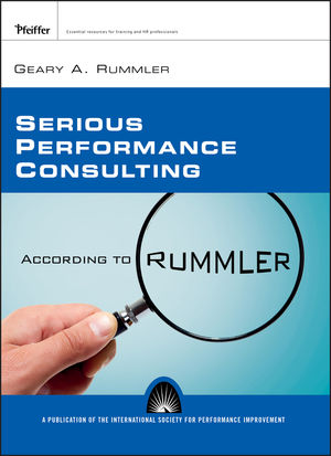 Serious Performance Consulting According to Rummler (0787996165) cover image