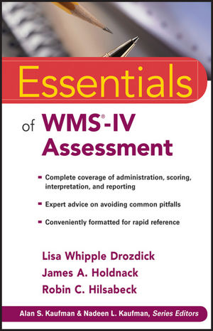 Essentials of WMS-IV Assessment (0470621966) cover image