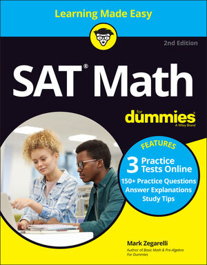 SAT Math For Dummies with Online Practice, 2nd Edition (1119828368) cover image