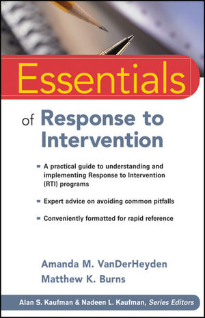 Essentials of Response to Intervention (0470599774) cover image