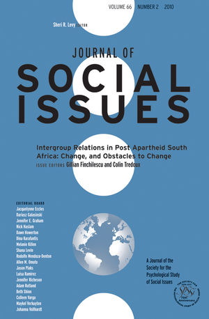 Intergroup Relations in Post Apartheid South Africa: Change, and Obstacles to Change (1444338188) cover image