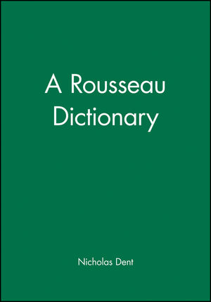 A Rousseau Dictionary (0631175695) cover image