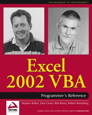 Excel 2002 VBA: Programmers Reference (0764558595) cover image